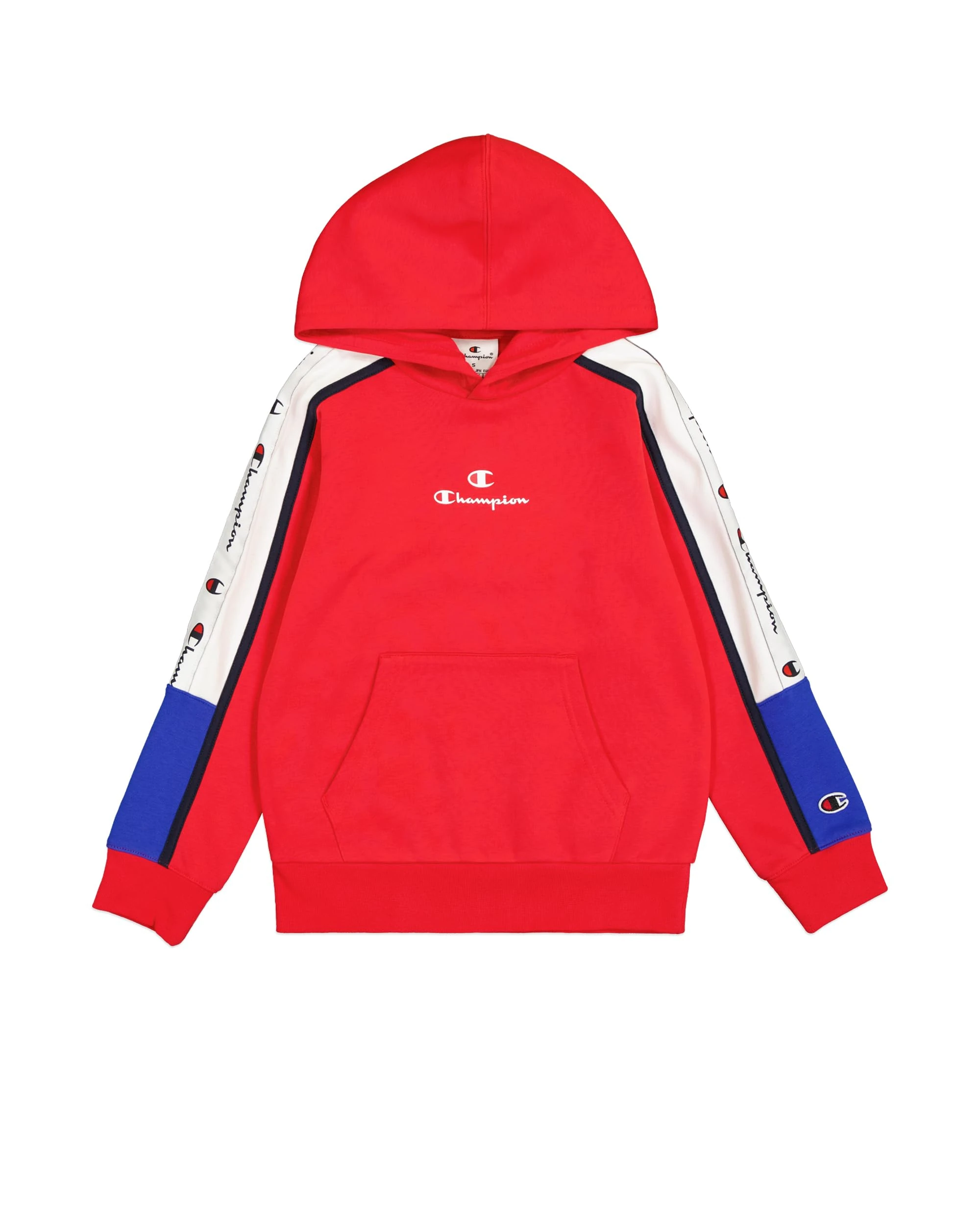 Champion Boy's Legacy Retro Sport B (306856) -Ultralight Soft Compact Fleece Taped Hooded Sweatshirt, Red (RS011), 15-16 Years