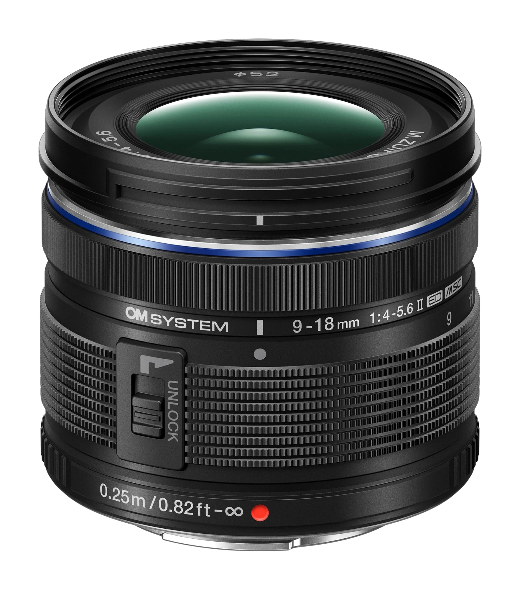 OM SYSTEM M.Zuiko Digital ED 9-18 mm F4.0-5.6 II Lens, Wide Angle Zoom, Suitable for All MFT Cameras (Olympus OM-D & PEN Models, Panasonic G-Series), Black