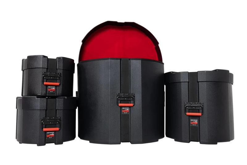 Gator Cases GPCROCKPACK Drum Case Rock Pack 4pc Set for Drum Kit Protection and Transport Black