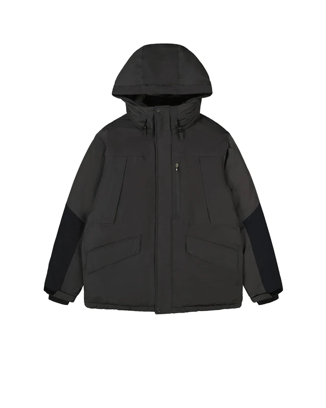 Champion Legacy Outdoor C-Tech (220355) - WR Poly Cotton Woven 252 g Hooded Jacket, Charcoal Grey (PHA/NBK), L Men FW24, Charcoal Grey (PHA/NBK), L
