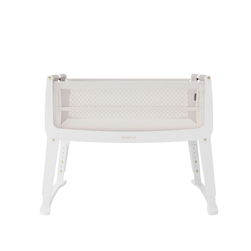 SnuzPod Studio Next to Me Crib - Portable, Lightweight Baby Bed with Zip-Down Wall, 3D Breathable Mattress and 6 Height Settings - Ideal Home and Travel Cot with Wheels, Paris