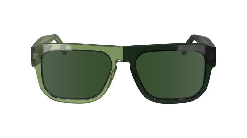 CALVIN KLEIN Jeans Men's Sunglasses CKJ24607S - Green To Dark Green with Solid Green Lens