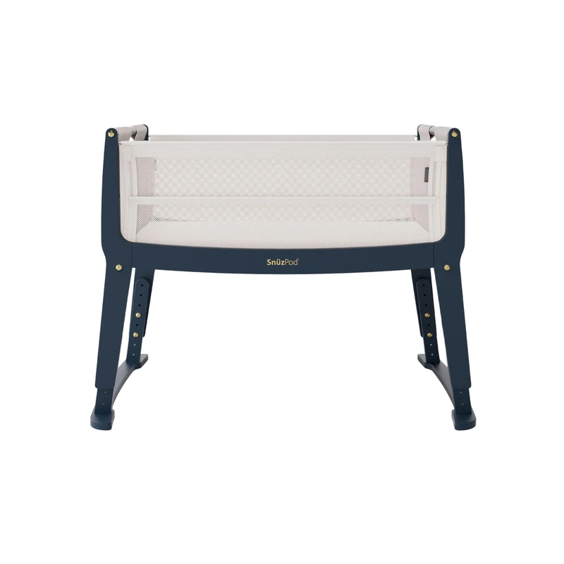 SnuzPod Studio Next to Me Crib - Portable, Lightweight Baby Bed with Zip-Down Wall, 3D Breathable Mattress and 6 Height Settings - Ideal Home and Travel Cot with Wheels, London