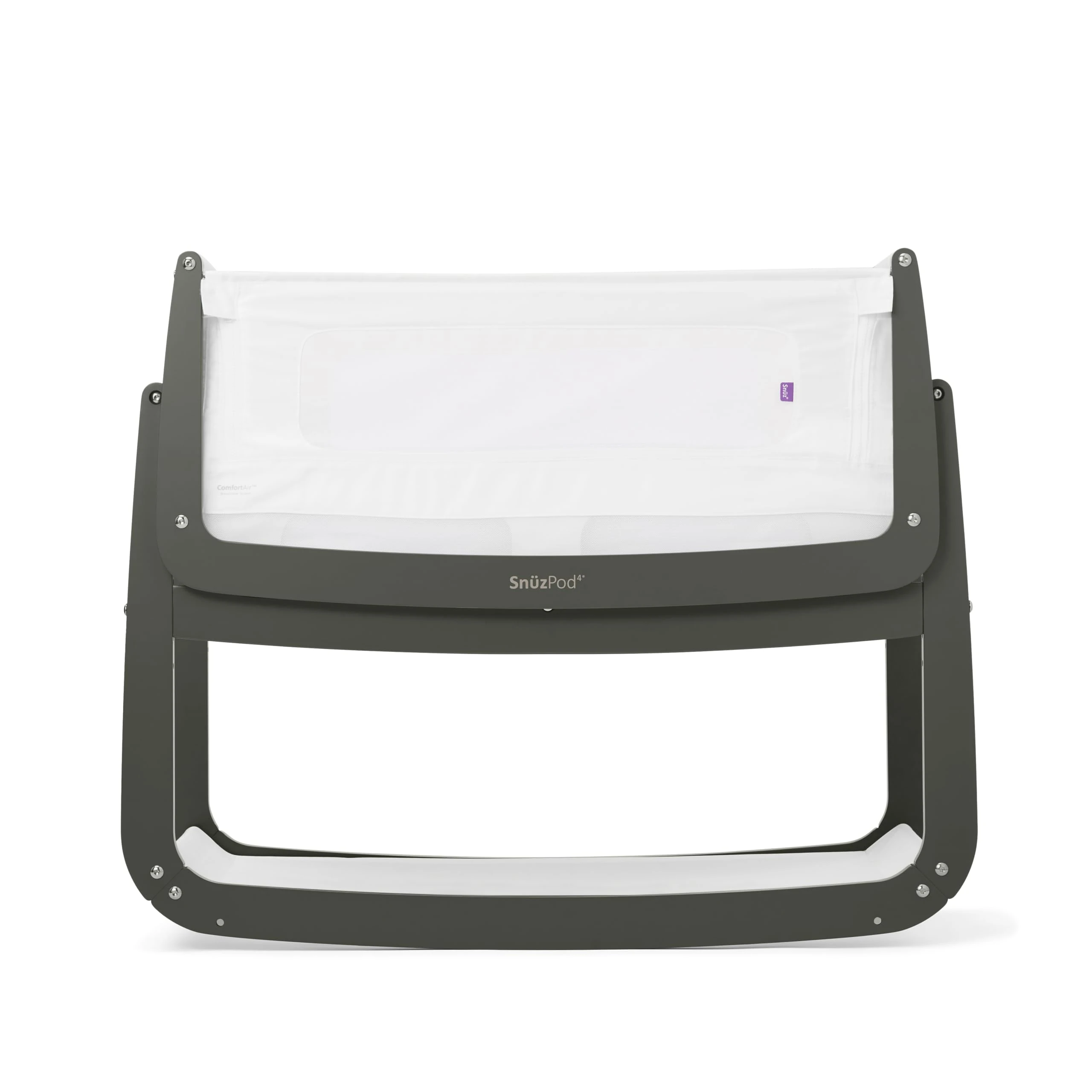 SnuzPod 4 Bedside Crib - Rocking Next to Me Crib with Lift off Bassinet, Lightweight Portable Baby Bed Cot with Zip-Down Wall 3D Breathable Mattress, 6 Height Settings and Comfort Incline Mode, Sage