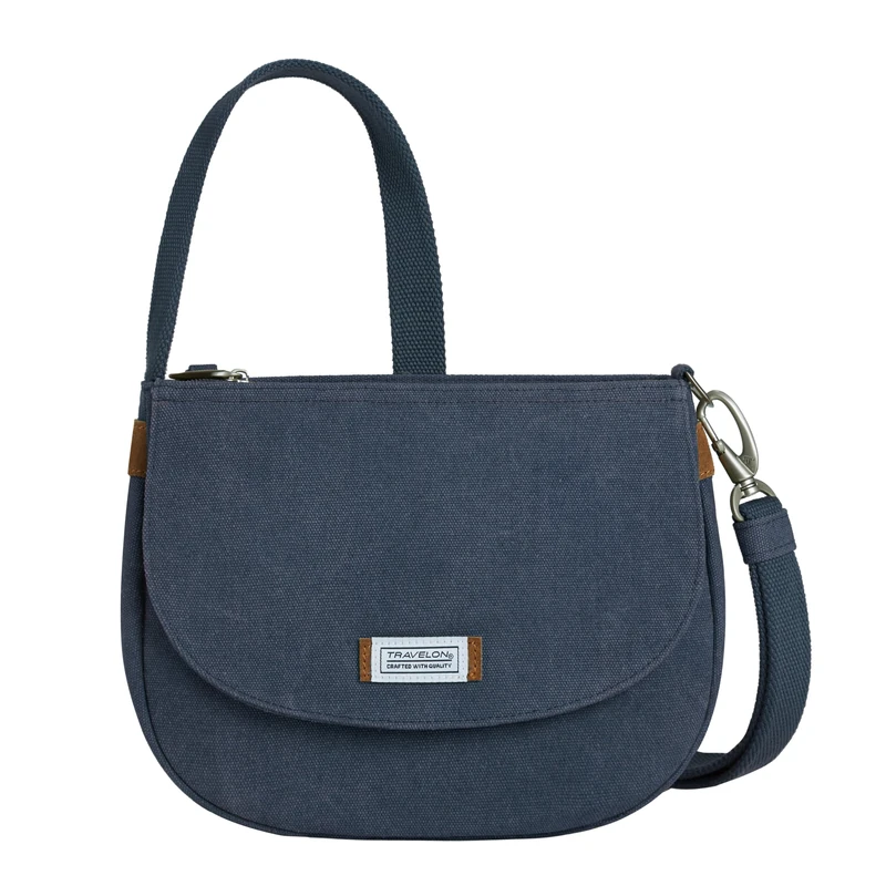 Travelon Unisex's Anti-Theft Heritage Saddle Crossbody, Indigo, One Size