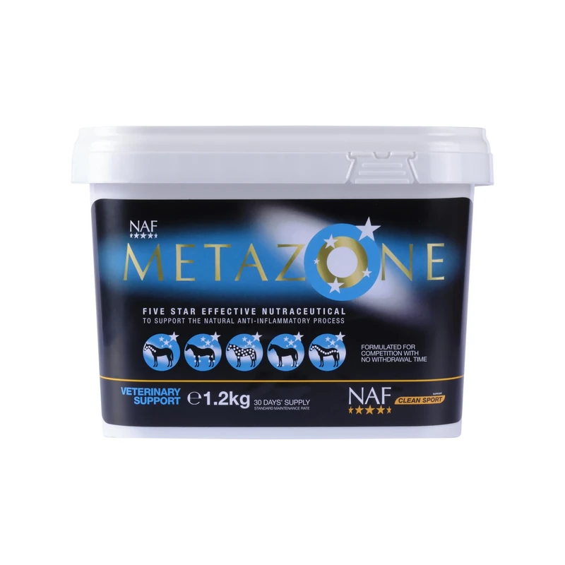 NAF Five Star Metazone Powder 1.2kg – Supports the body’s own anti-inflammatory pathway for Horses – Promotes Comfort, Mobility & Performance – BETA NOPS Accredited