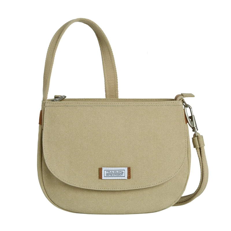 Travelon Unisex's Anti-Theft Heritage Saddle Crossbody, Natural, One Size - Image 1