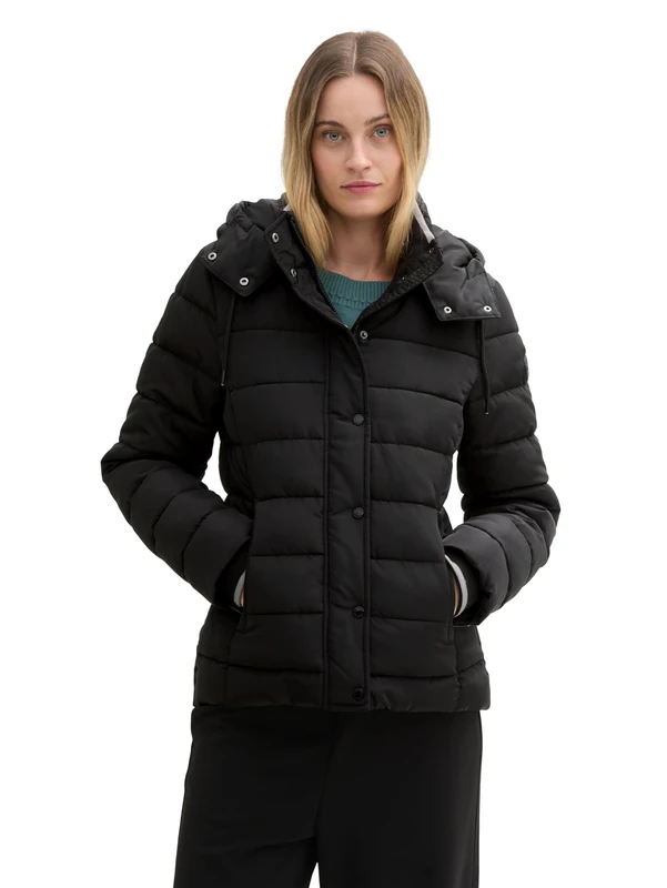 TOM TAILOR Women's 1042910 Jacket, 14482-Deep Black, XS, 14482 - Deep Black, XS