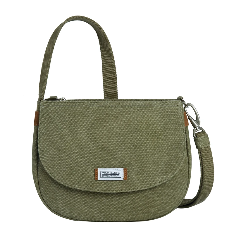 Travelon Unisex's Anti-Theft Heritage Saddle Crossbody, Sage, One Size