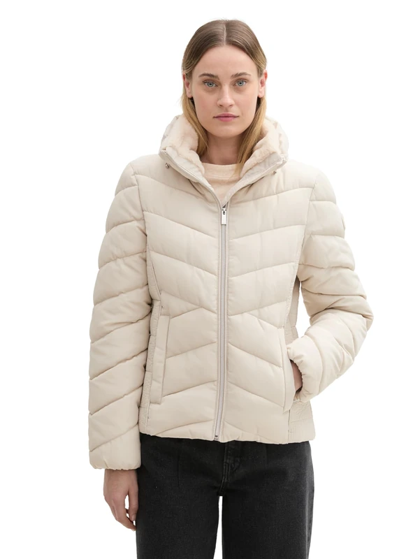 TOM TAILOR Women's 1042909 Jacket, 12365-Dusty Beige, S, 12365 - Dusty Beige, S