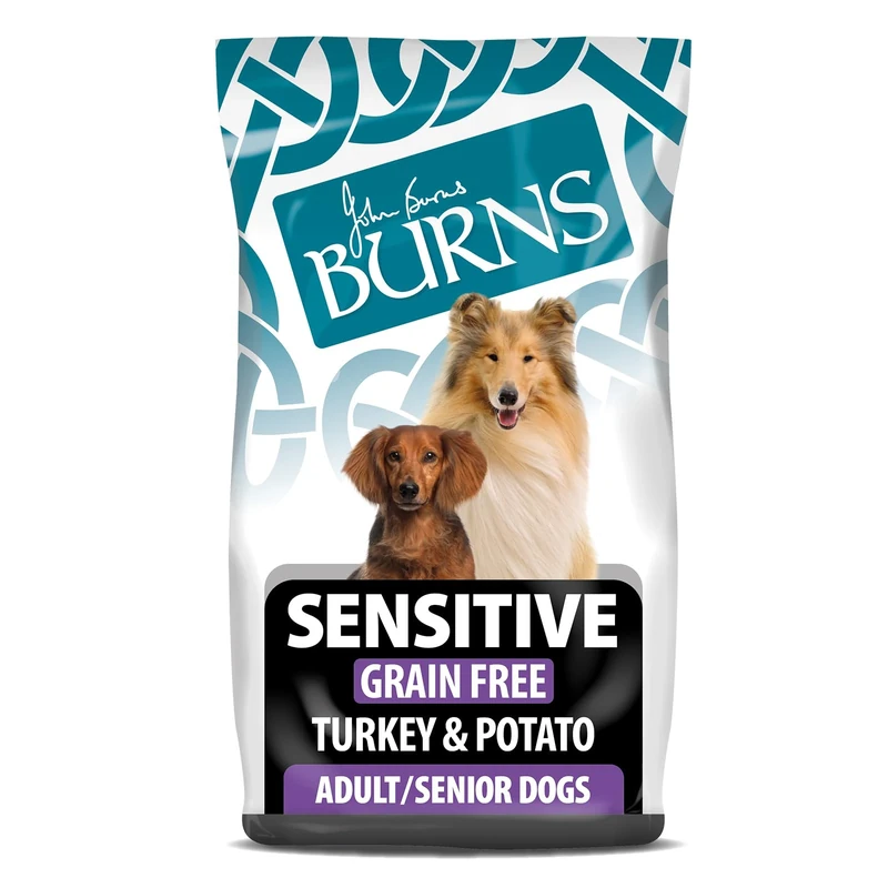 Burns Pet Nutrition Complete Dry Hypoallergenic Dog Food For Sensitive Dogs – Turkey and Potato 12 kg