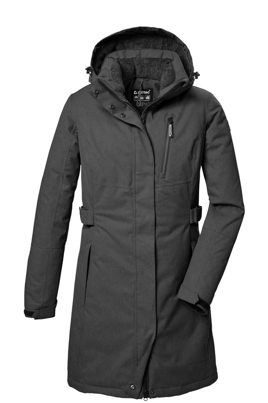 Killtec KOW 303 WMN PRK 41815-000 Women's Functional Parka with Zip-Off Hood Anthracite Melange 50