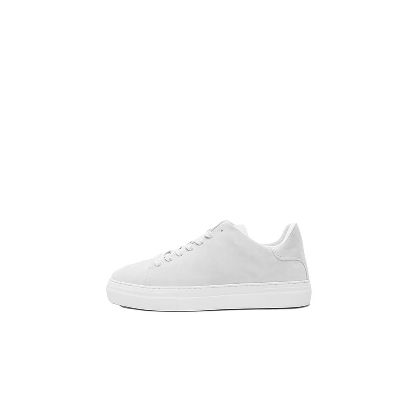 SELETED HOMME Men's SLHDAVID Chunky Suede Noos Trainers, White, 43 EU, White, 9.5 UK