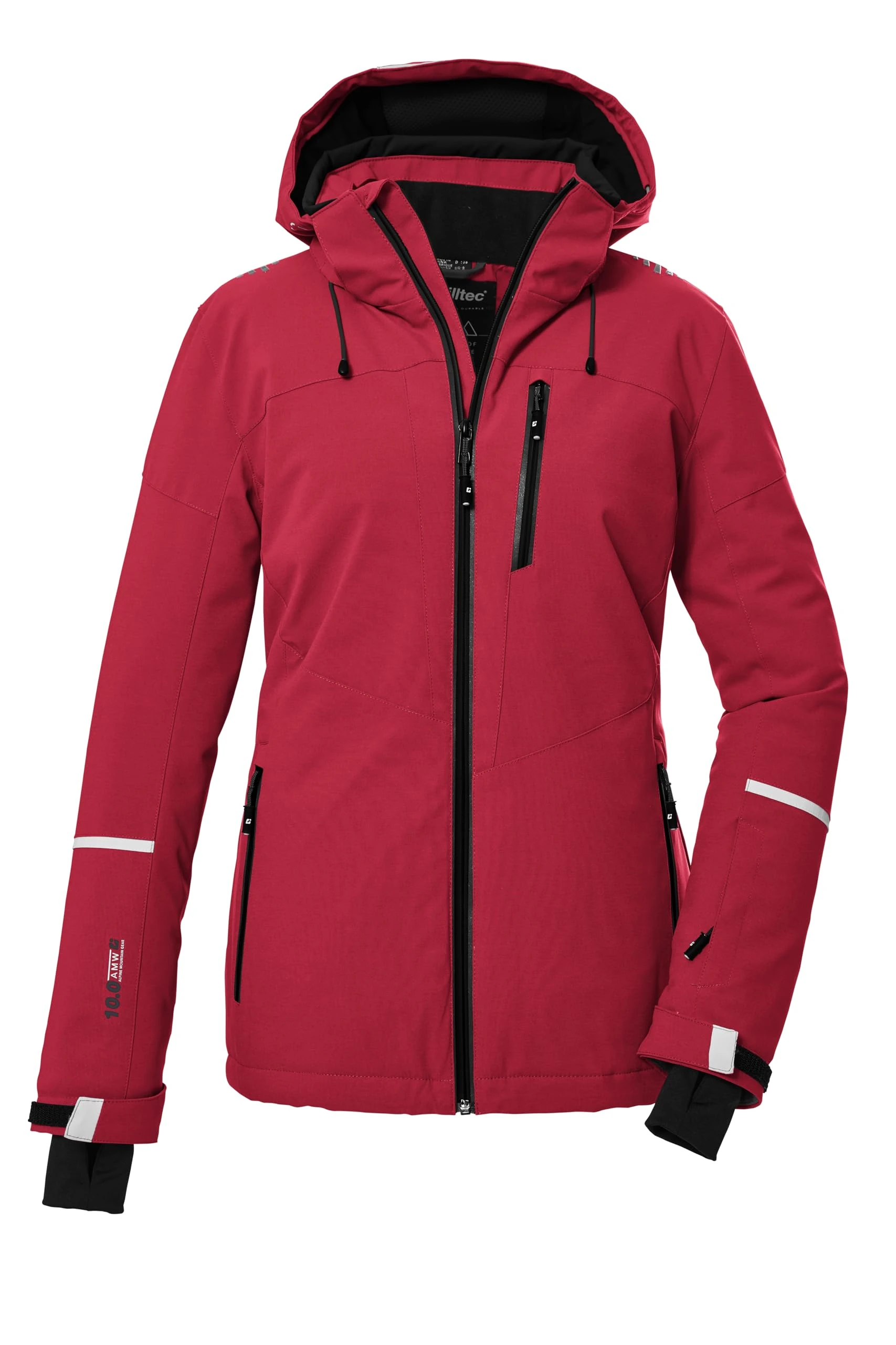 Killtec KSW 81 WMN 39746-000 Women's Ski Jacket with Zip-Off Hood and Snow Guard Modern Red 48