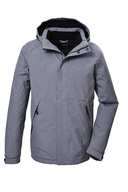 Killtec Men's Kow 4 Mn Jckt Functional Outdoor Jacket with Zip-Off Hood, Grey (Grey Blend), XXL