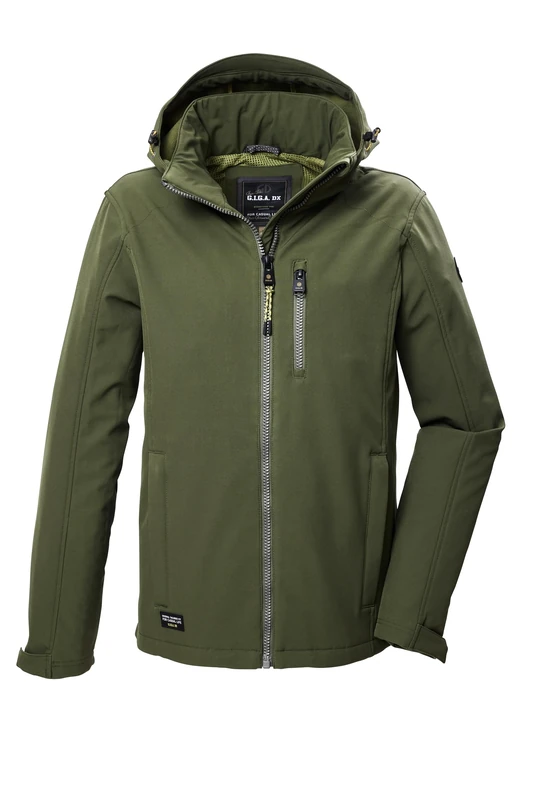 G.I.G.A. DX Men's Gw 29 Mn Sftshll Jckt Softshell Outdoor Jacket with Zip-Off Hood, Dark Olive, 4XL
