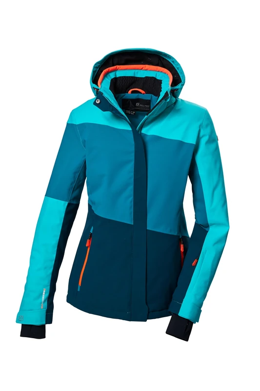Killtec KSW 67 WMN Ski Jacket/Functional Jacket with Zip-Off Hood and Snow Guard Aqua Verde, 36, 41961-000
