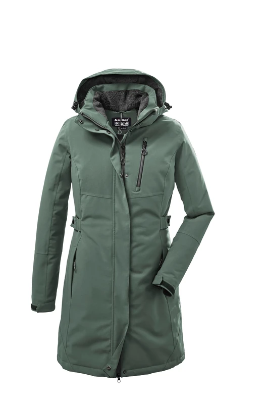 Killtec KOW 165 WMN PRK 37726-000 Women's Functional Parka with Zip-Off Hood Green Grey 40