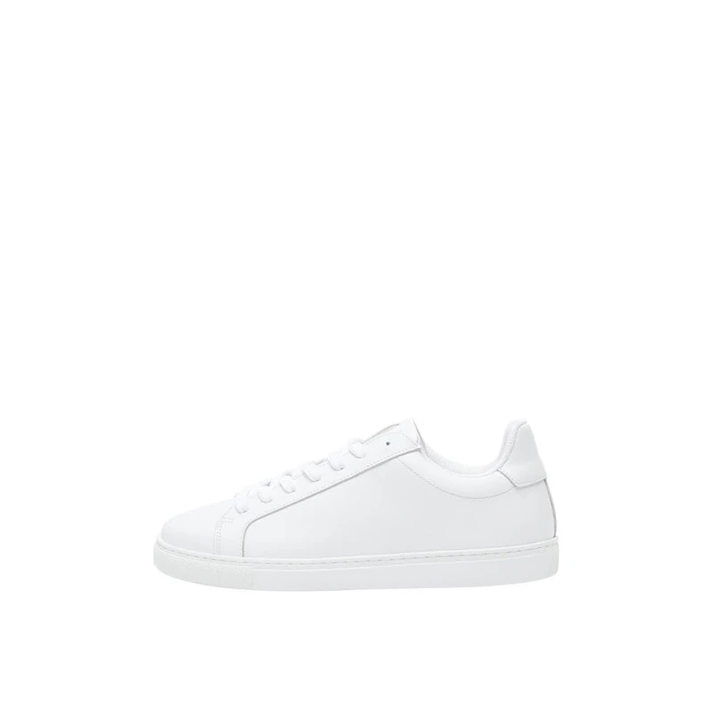 SELETED Homme Men's SLHEVAN Leather Noos Trainers, White, 46 EU, White, 12 UK