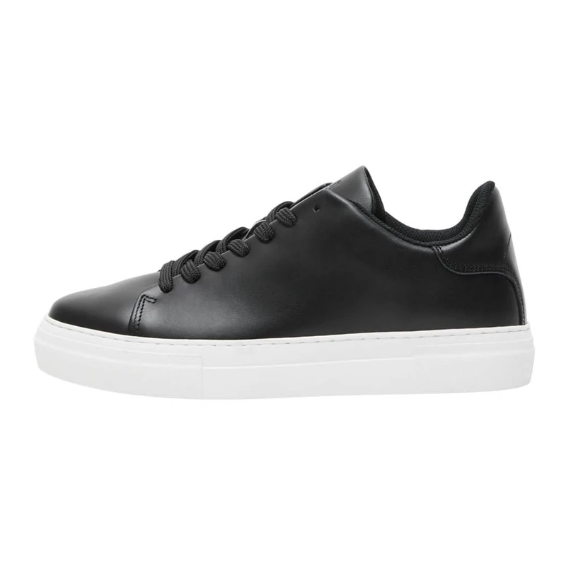 SELETED Homme Men's SLHDAVID Chunky Leather Noos Trainers, Black, 43 EU, Black, 9.5 UK