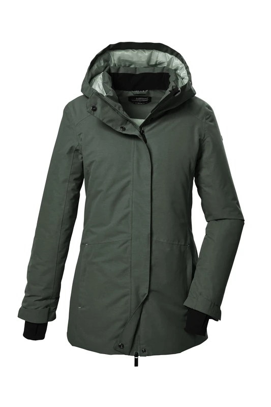 Killtec Women's Kow 93 Wmn Pkr Functional Parka with Hood, Green-Grey, 42 - Image 1