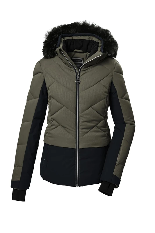 Killtec Women's Ksw 102 Wmn Qltd Jckt Ski Functional Jacket in Down Look with Zip-Off Hood and Snow Guard, Camel, 36 (EU) - Image 1