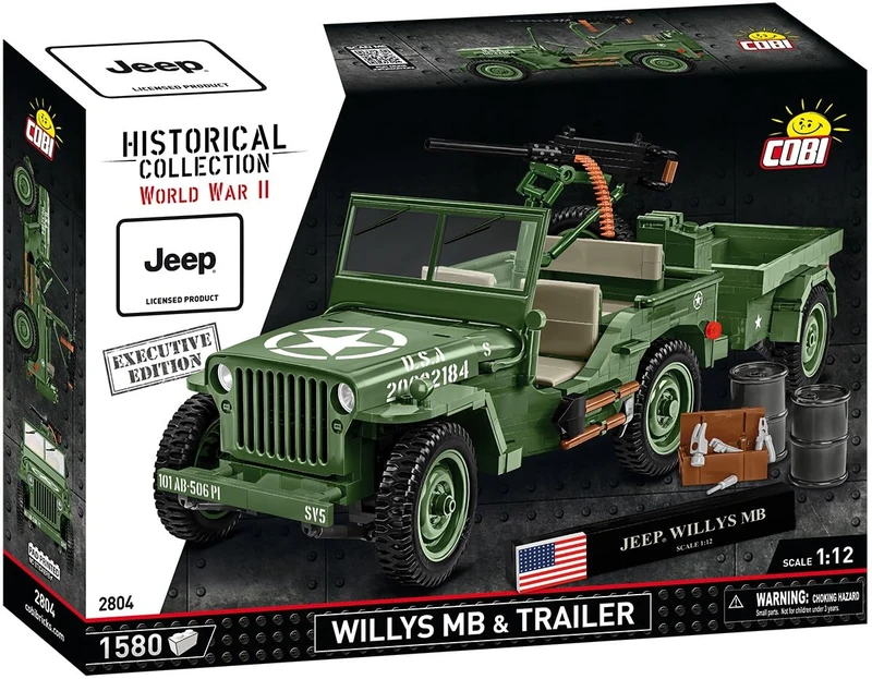 COBI Willys MB and Trailer Building Block Set - 1510 Pcs - Image 1