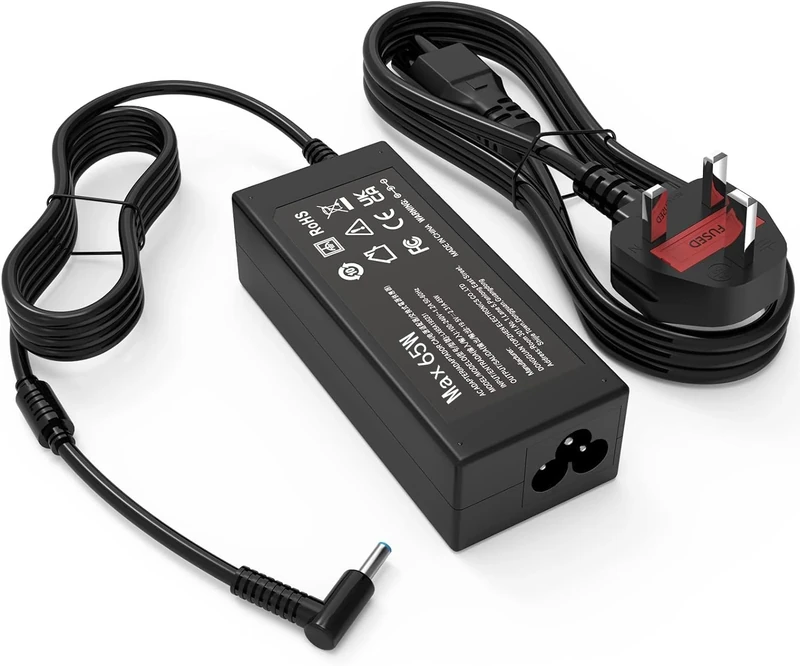 65W AC Adapter Compatible with HP EliteBook 840 850 845 650 645 G10 G9 G8 1040/ProBook 450 440 470 640 650,Pavilion Envy X360/17 15 14 13 Blue Tip Power Cord