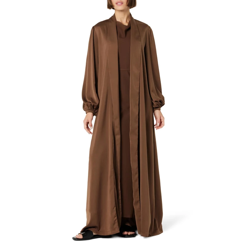 The Drop Women's Open-front Maxi Robe Dress by @withloveleena, Coffee Bean, XXL