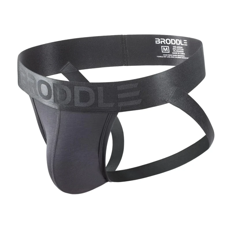 BRODDLE Men's Jockstrap Athletic Supporter Male Active Sport Jock Straps Underwear Dark Grey