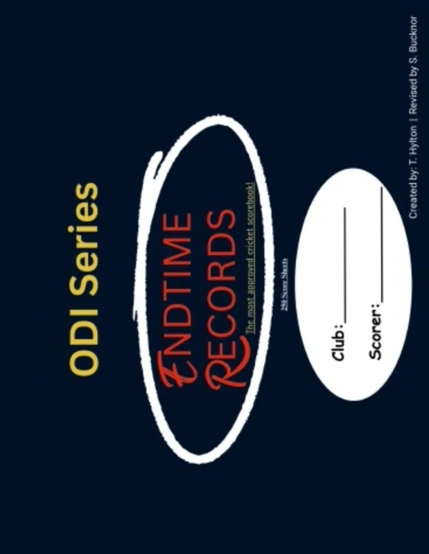 Endtime Records Cricket Scorebook Series: Cricket ODI Series (Endtime Records Scorebook Series)