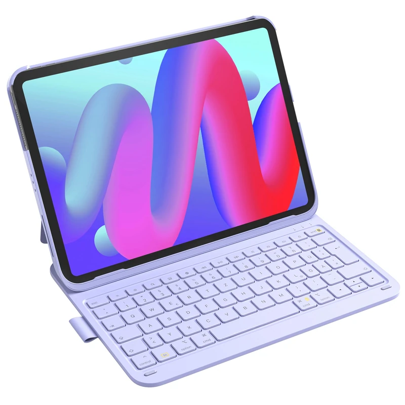 Inateck iPad 10 Generation Case with Keyboard, for iPad 11 Gen A16 2025 11 Inch, Air 11 Inch M3/M2 (2025/2024), Air 5/4, Pro 11 4/3/2/1, QWERTZ, Ultralight Keyboard with Stand
