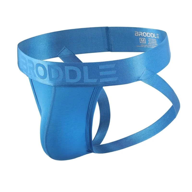 BRODDLE Men's Jockstrap Athletic Supporter Male Active Sport Jock Straps Underwear Blue