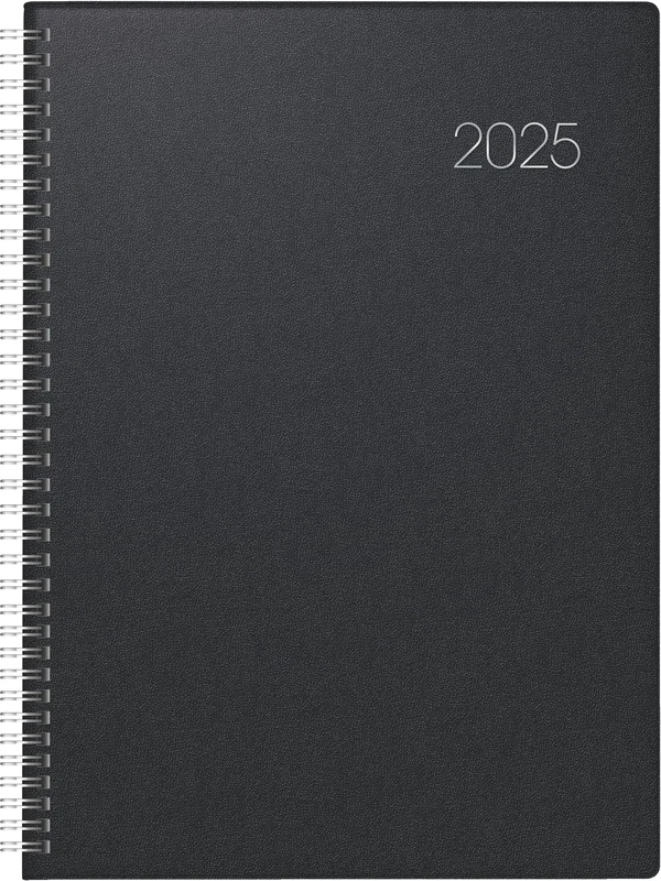 BRUNNEN Book Calendar Model 787 2025 | A4, Plastic, Black