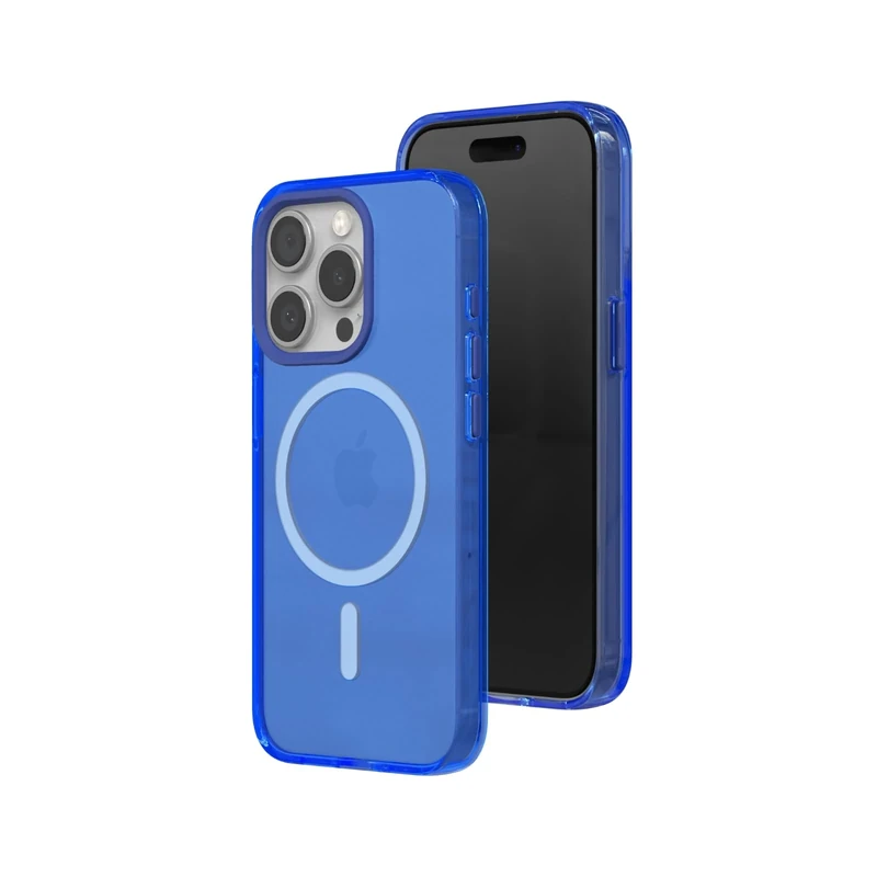 RHINOSHIELD JellyTint Transparent Protective Case Compatible with MagSafe for [iPhone 15 Pro] | Superior Magnetic Force, Exceeds Military Drop Standards, Scratch Resistant, Shockproof - Cyber Blue