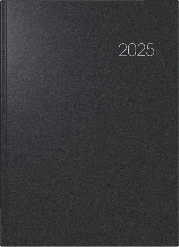 BRUNNEN Book Calendar Model 787 (2025), 1 Page = 1 Day, A4, 416 Pages, Balacron Cover, Black
