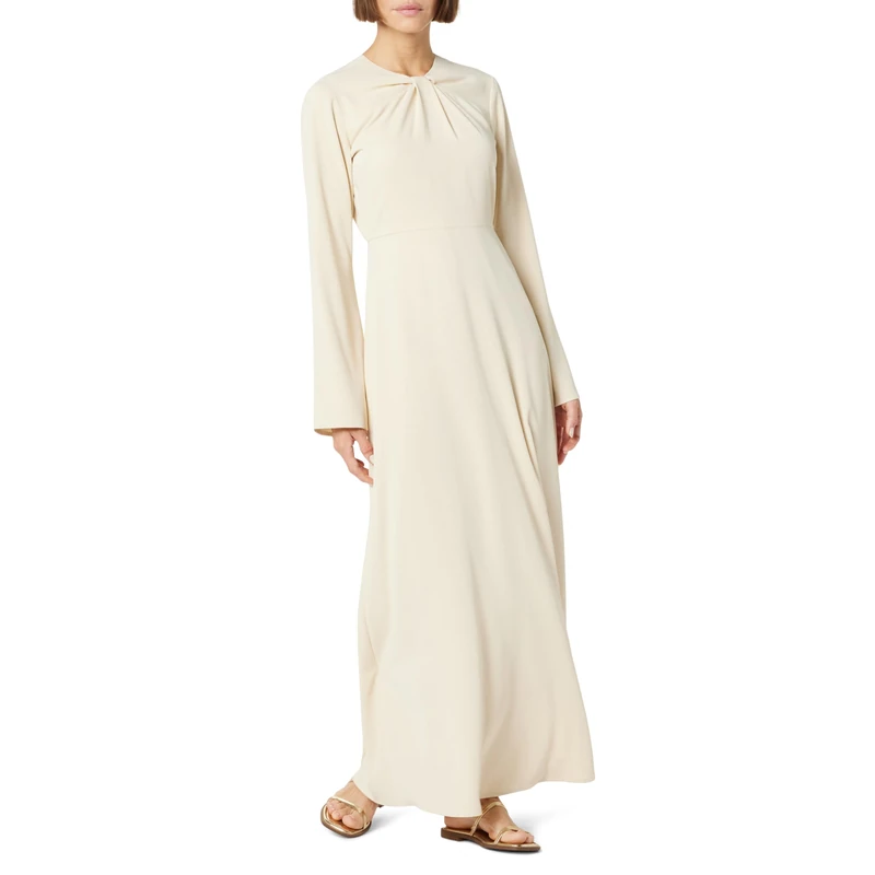 The Drop Women's Twisted Neckline Maxi Dress by @withloveleena, Tapioca, XL