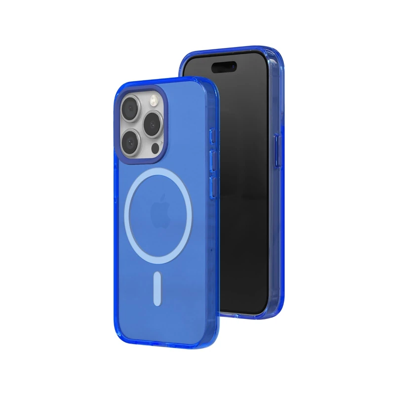 RHINOSHIELD JellyTint Transparent Protective Case Compatible with MagSafe for [iPhone 15 Pro Max] | Superior Magnetic Force, Exceeds Military Drop Standards, Scratch Resistant, Shockproof - Cyber Blue