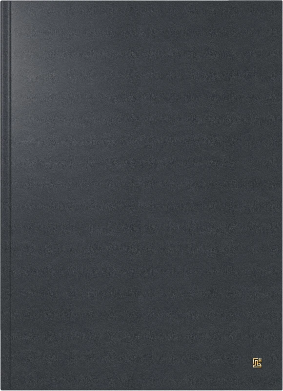 BRUNNEN Book calendar model 787 (2025), 1 page = 1 day, A4, 416 pages, leather cover, cowhide nappa, black