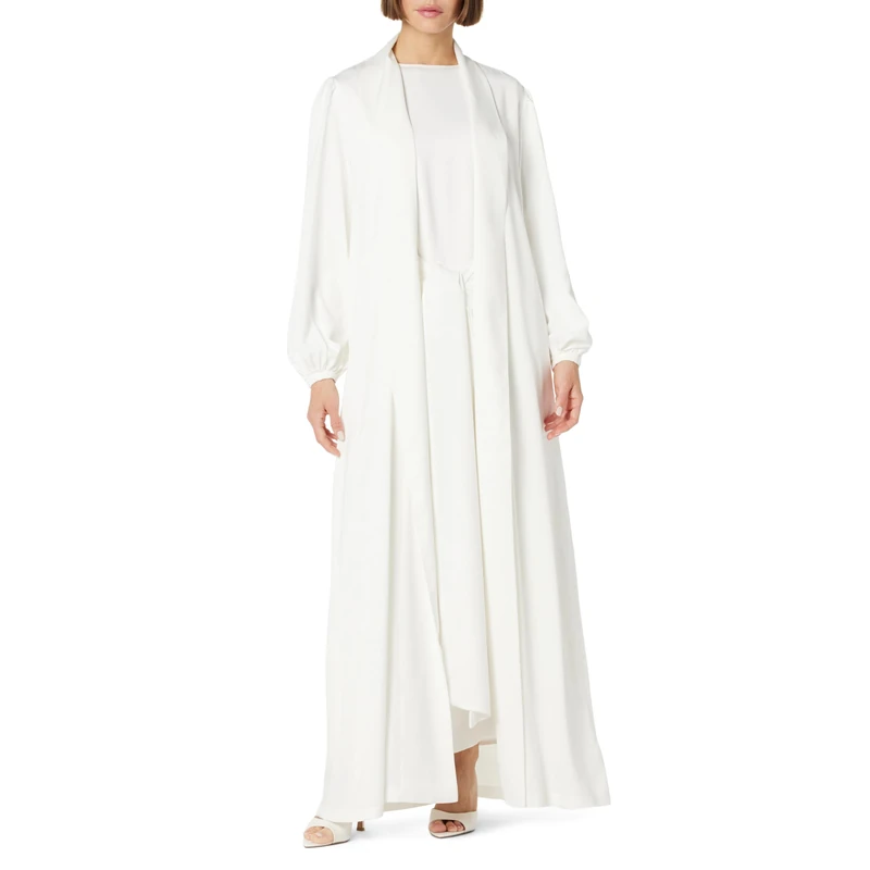 The Drop Women's Open-front Maxi Robe Dress by @withloveleena, Ivory, S