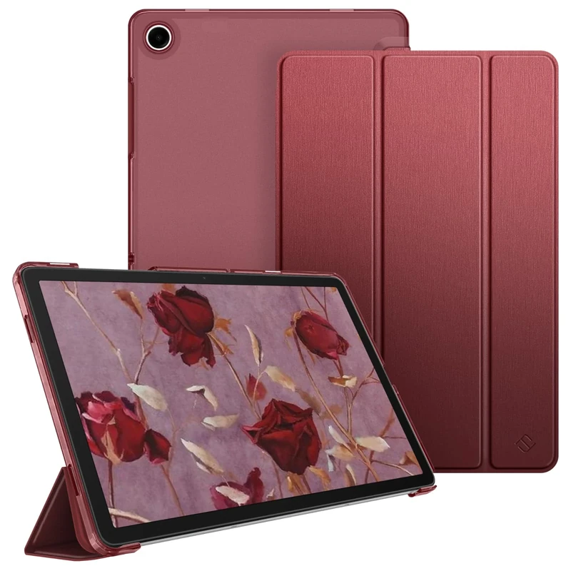 FINTIE Slimshell Case for Samsung Galaxy Tab A9+ / A9 Plus 11 Inch 2023 Model (SM-X210/X216/X218), Lightweight Stand Translucent Frosted Back Cover with Auto Wake/Sleep, Wine