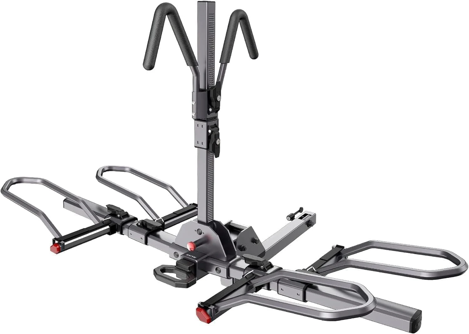 KYX Car Bike Rack 180lbs Max Load, Tow Hitch Bike Racks for E-Bike, 5" Fat Tire Bike, Folds Up Compactly, Tiltable Down, Double Anti-Swag System Bicycle Car Racks 2" Receiver for SUV, Truck, RV