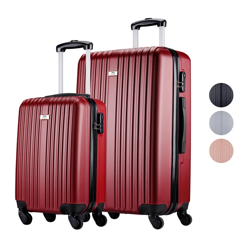 Slazenger Suitcase Set 2 Pieces / 3 Pieces - Trolley Hand Pack and Travel Suitcase Large - ABS Hard Case Set - Suitcase Set with 360° Wheels and Combination Lock - Trolley Suitcase, red, 2-Teilig, - Image 1