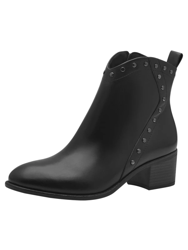 MARCO TOZZI Ladies Leather Zip Up Ankle Boots, black, 4 UK