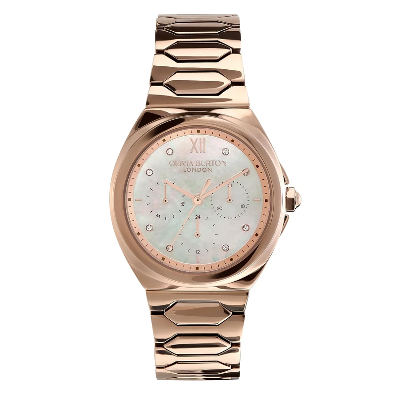 Olivia Burton Analogue Multifunction Quartz Watch for Women Lustre Collection with Rose Gold Colored Stainless Steel Bracelet - 24000151