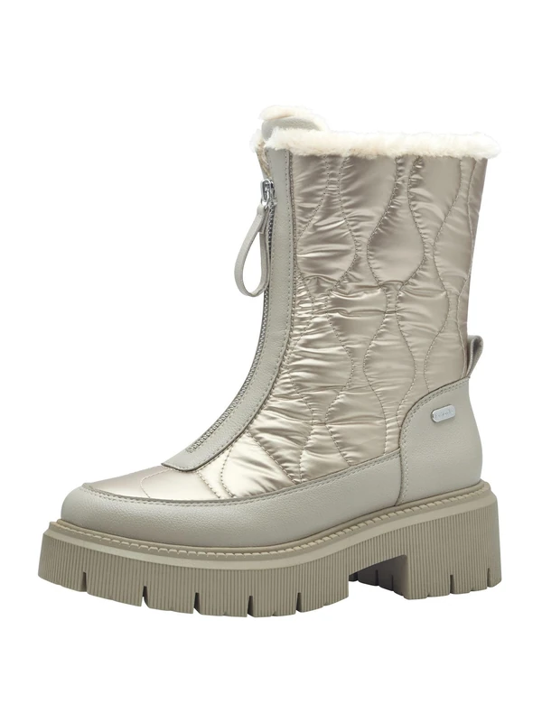 MARCO TOZZI Women's Bootie Zip + Briefs 2-26449-43 Fashion Boot, Taupe Met Comb, 6.5 UK