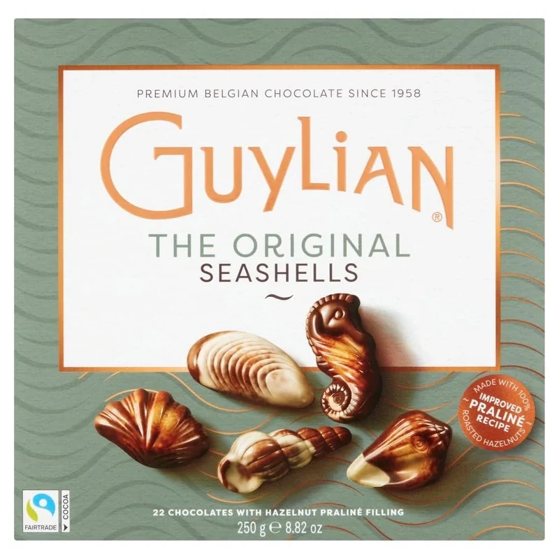 Guylian The Original Seashells Chocolates, 22 Pieces, 250g | Exquisite Belgian Chocolates with Hazelnut Praliné Filling | Perfect for Any Occasions
