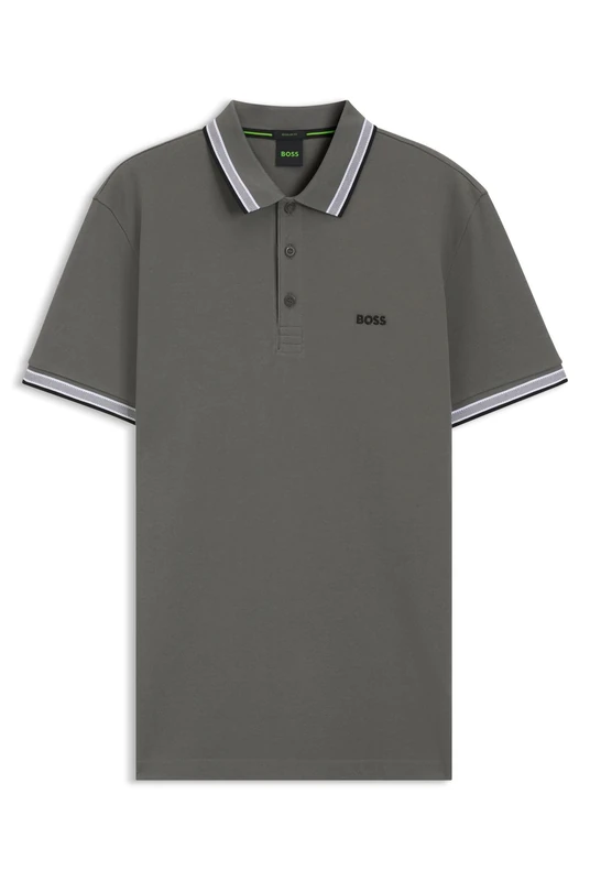 BOSS Mens Paddy Contrast-Logo Paddy Polo Shirt in Cotton piqué