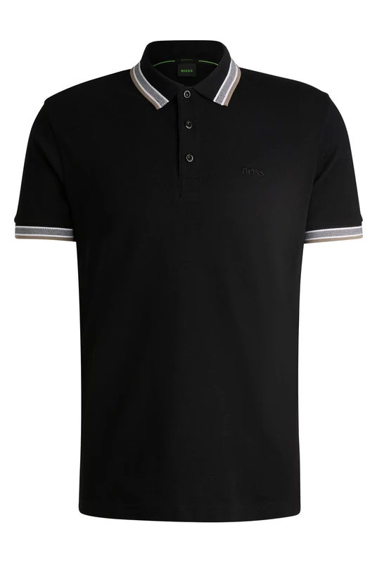 BOSS Mens Paddy Contrast-Logo Paddy Polo Shirt in Cotton piqué