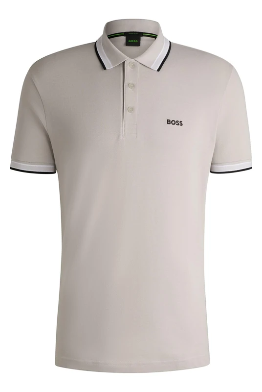 BOSS Mens Paddy Contrast-Logo Paddy Polo Shirt in Cotton piqué
